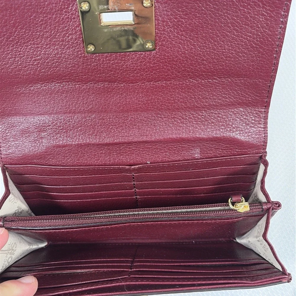 Michael Kors Astrid Carryall Wallet Red Pebbled Leather Clutch
